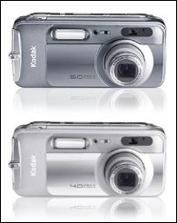 Las nuevas Kodak LS753 -arriba- y LS743 lucen el tpico aspecto apaisado de las EasyShare. 