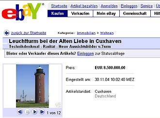 Todo un smbolo de Cuxhaven a la venta internet.