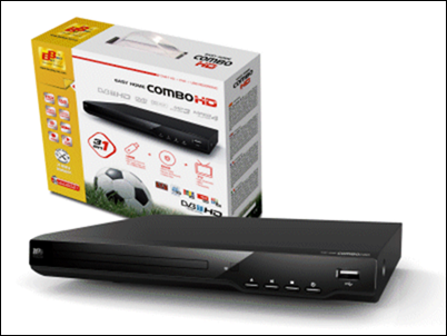 ¡Reproductor DVD, grabador en alta definición y sintonizador TDT HD en un mismo combo!