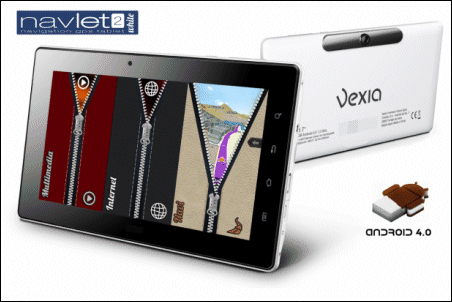 Vexia Navlet 2 White Zippers, el Tablet GPS