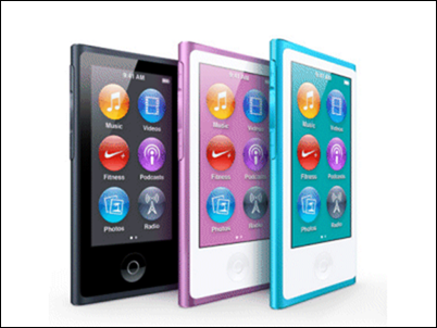 iPod Nano 7, con pantalla multitouch de 2,5 pulgadas