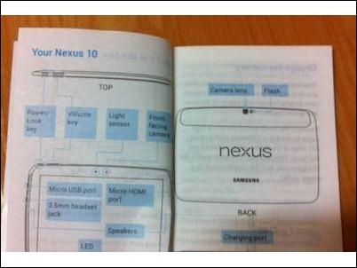 Web coreana publica el manual de la nueva tablet de Google “Nexus 10”