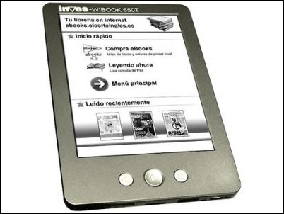 Inves Wibook 650T, con acceso directo a la librería de e-books de El Corte Inglés