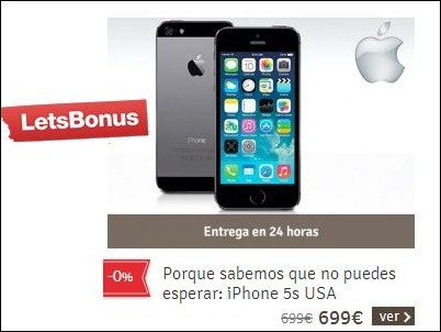 LetsBonus se adelanta a Apple y ya vende en España el iPhone 5s