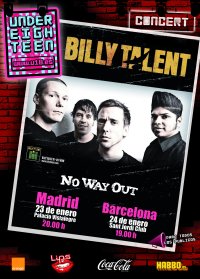 Cartel concierto Billy Talent España