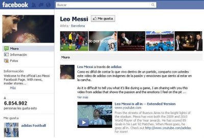 Messi arrasa en su primer dia en Facebook